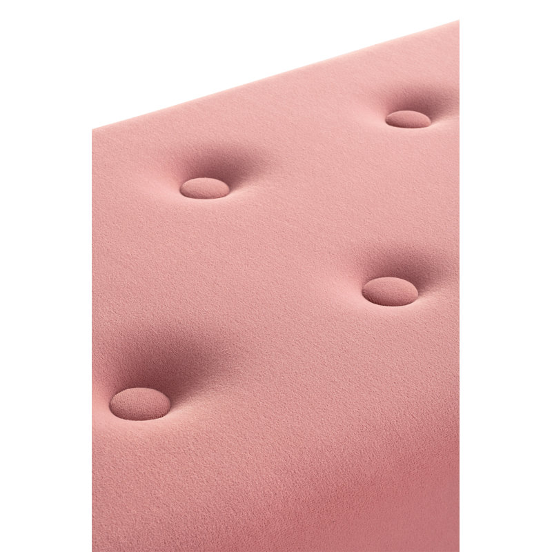 Florrie Velvet Upholstered Bench, Pink