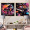 Ensemble de 2 impressions sur toile mauves d'un piano à queue I - Music Piano