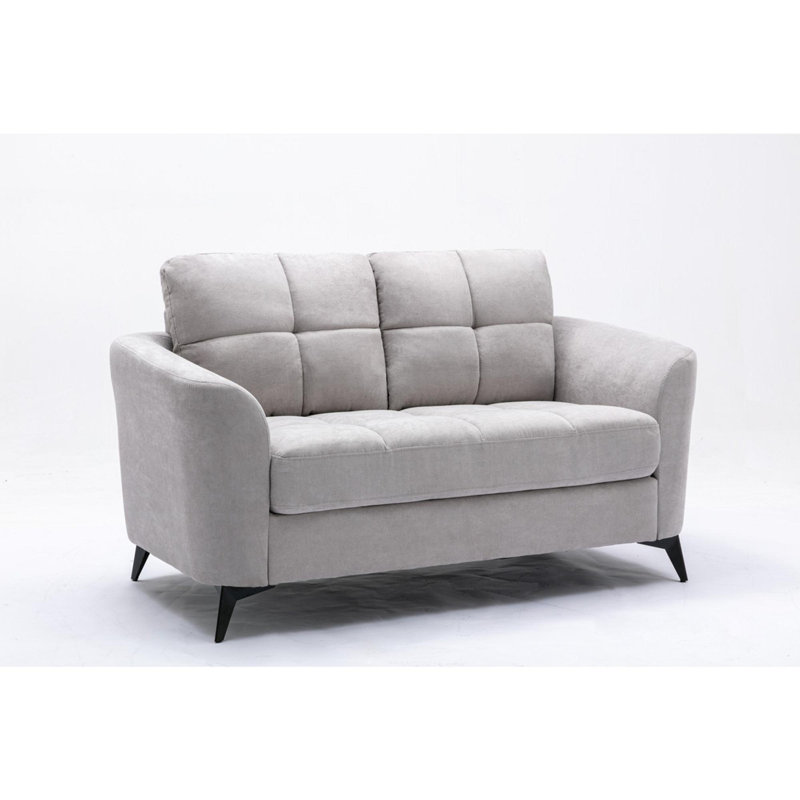 Causeuse en tissu tissé, Gris clair