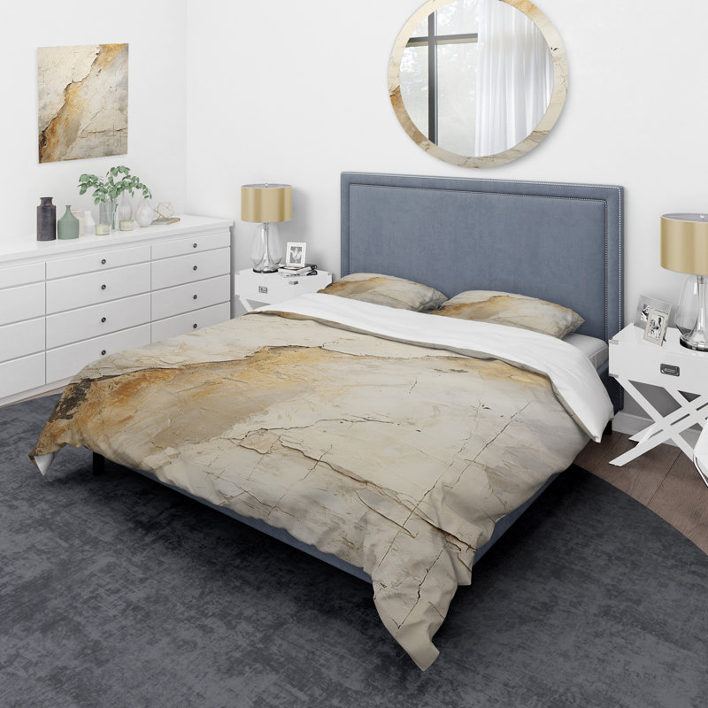 Ensemble de housse de couette Earth Minimalist Fossils II - Abstract Collages