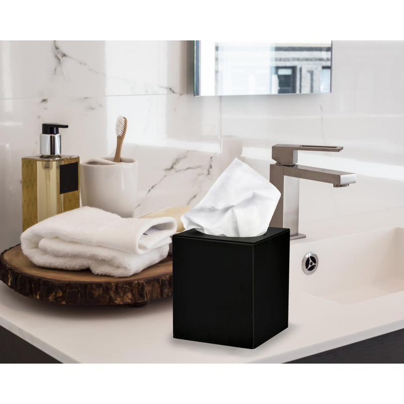 Black Frosted Acrylic Tissue Box Holder Set of 3