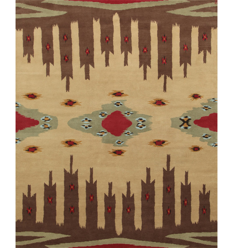 Mesa Hand Knotted Wool Southwestern Area Rug, Rectangle 10' x 14'