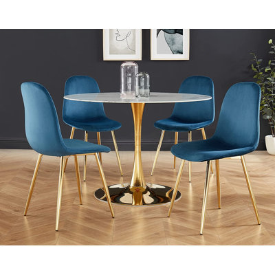 Chaise dorée Velian de Dorian (ensemble de 6)