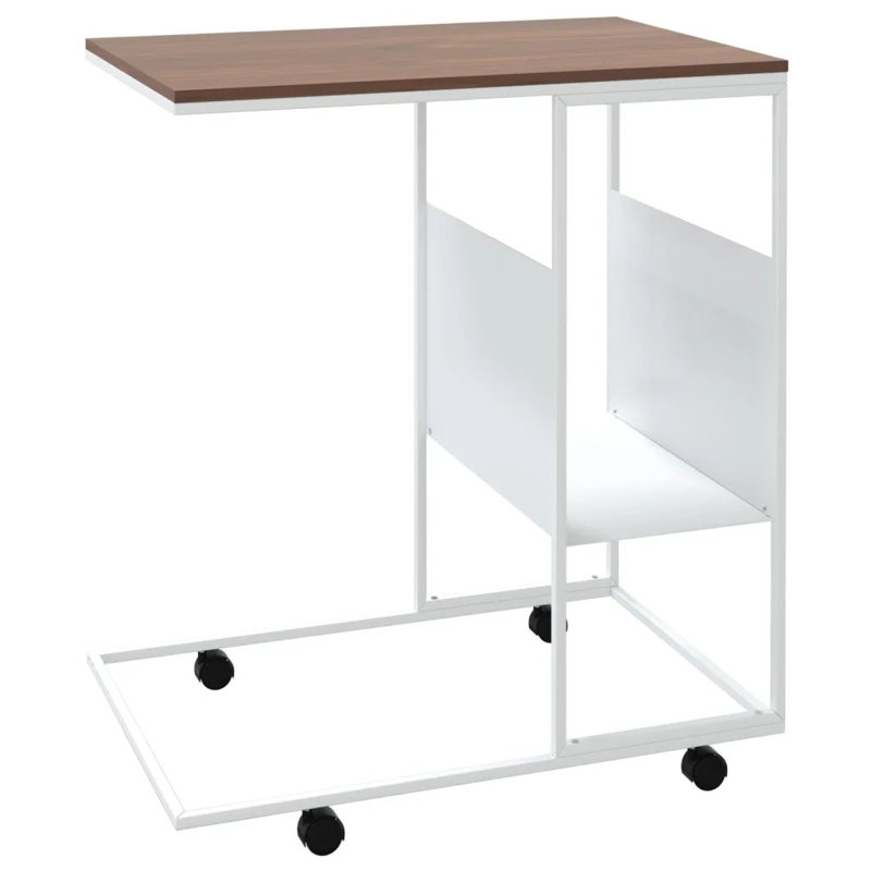 Jarlfrid Wheel End Table, Brown, White