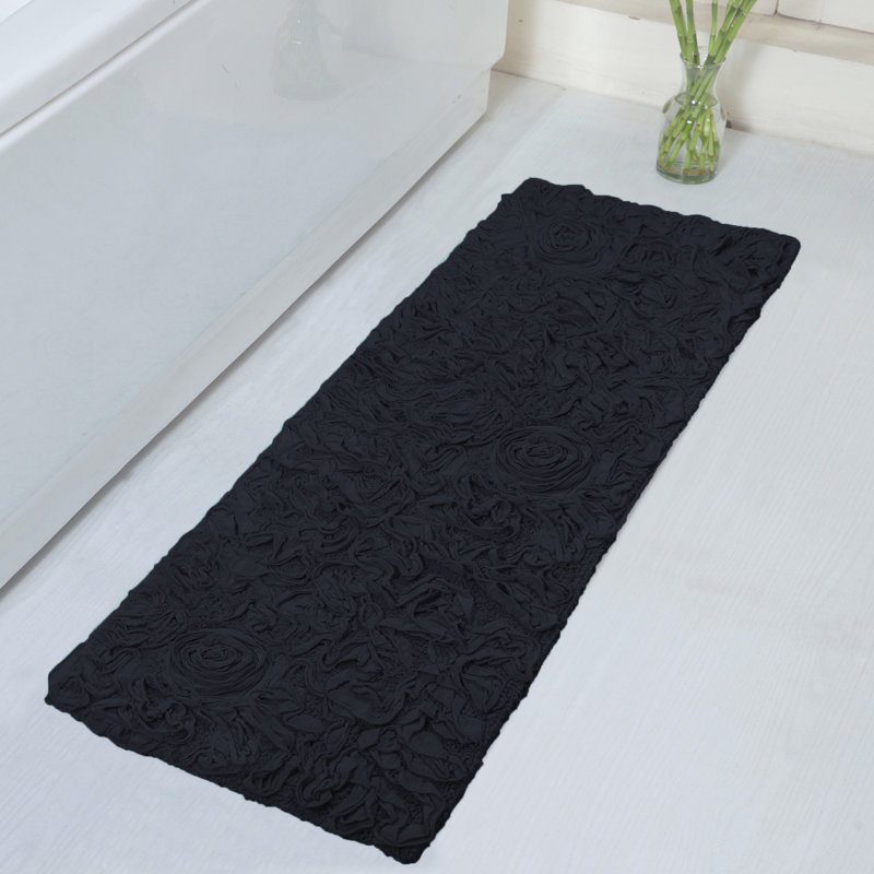 Tapis pour salle de bain Schoenberger, L 54 po x l 21 po, Bleu marine
