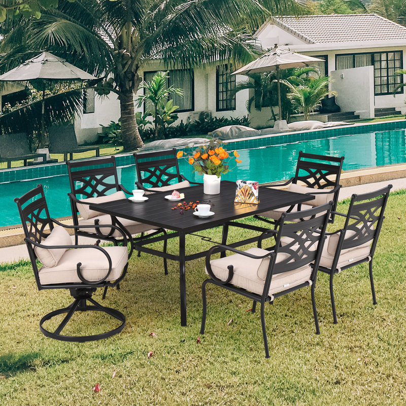 Alyah 6 - Person Patio Dining Set with Rectangular Table