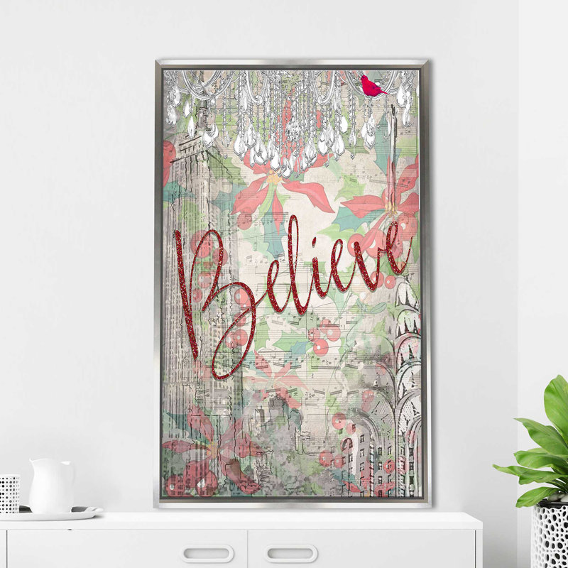 «Believe (Vertical)» par Jodi - impression, Cadre flottant argent, H 43,5 po x l 27,5 po x P 2 po