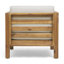 Fauteuil club beige - et imperméable avec fauteuil en bois: structure de coussins de style Mid-Century