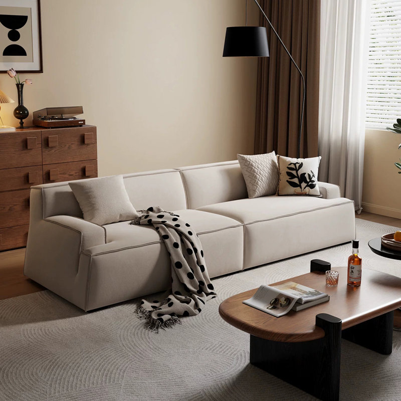 Coussin modulaire 100% polyester crème, 94.49" W