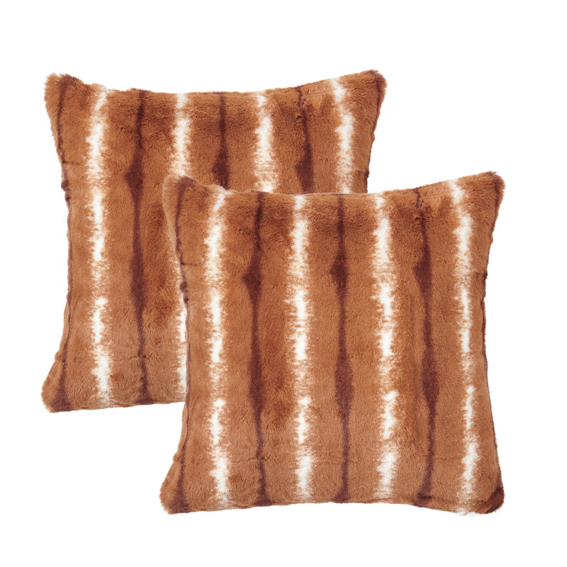 Animal Print Square Cushion Cover, Burnt Orange