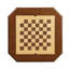 Table de jeu carrée à plateau piédestal en bois-119294091