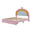 Tiroir de rangement pastel rembourré avec lit plateforme-114328296