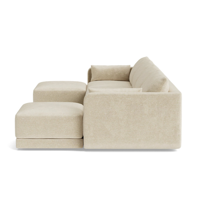 Eva Sectional, Plush Woven - Tan