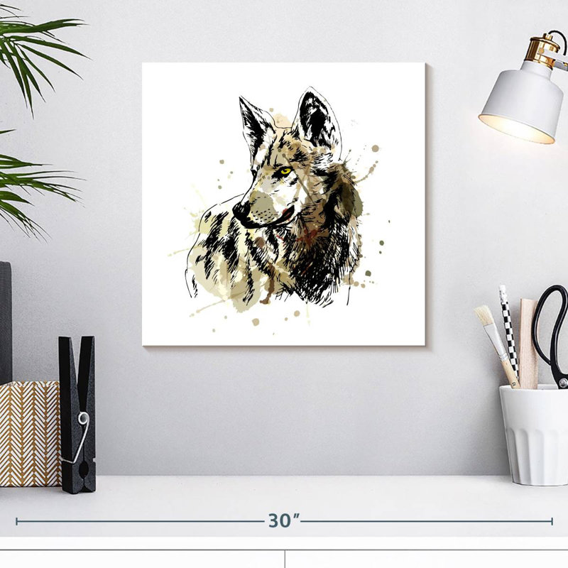 Corbeau loup Alpha, H 16 po x l 16 po