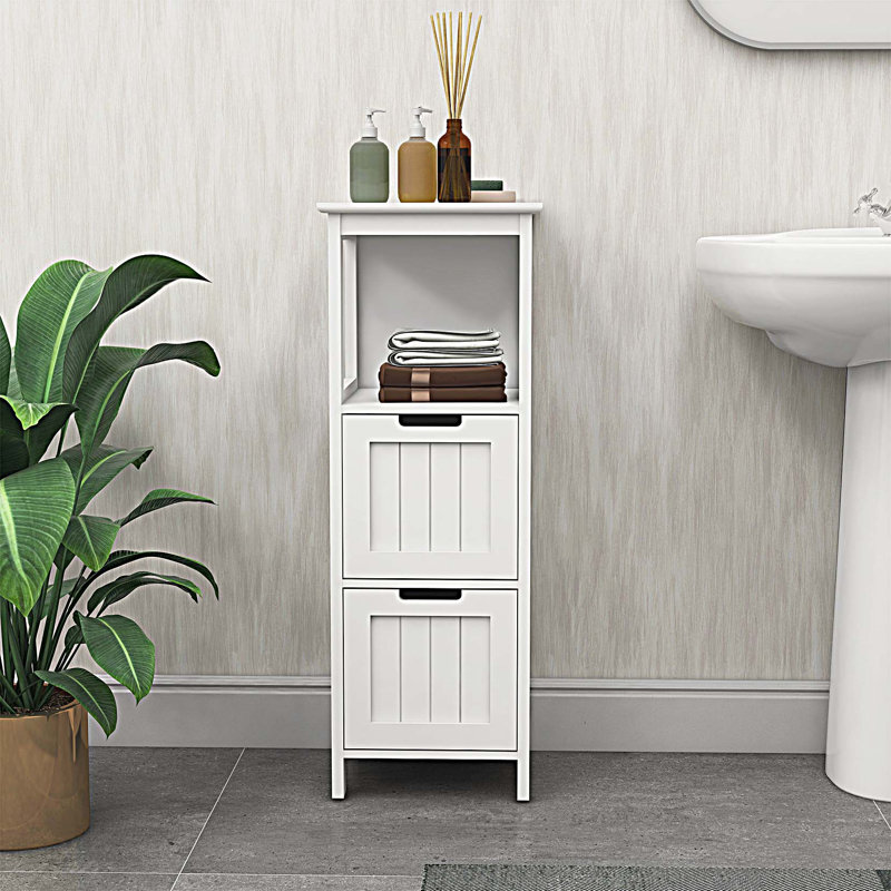 Armoire de rangement pour salle de bain avec 2 tiroirs et 1 tablette
