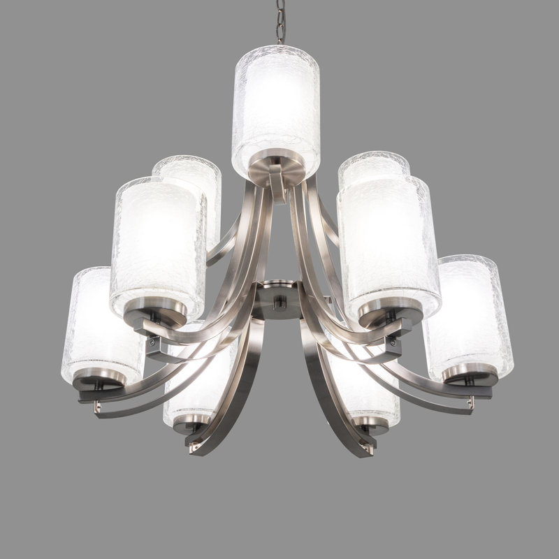 Gettys 9 - Light Tiered Chandelier, Brush Nickle