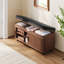 Banc de rangement rembourré pour 10 paires de chaussures avec rangement pour casiers et dessus de lit-130123320