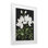 Imprimé floral blanc sur fond noir sous verre, design par Lucille Price