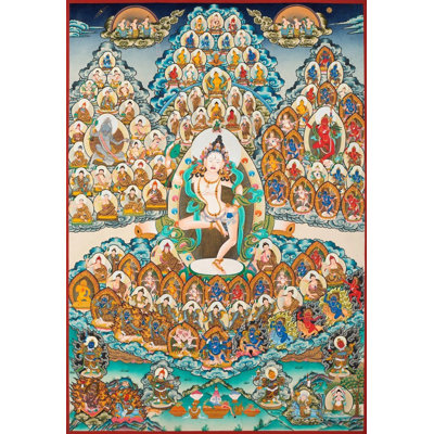 Machig Labdron Lineage Tree For Chod Practise (Brocadeless Thangka)