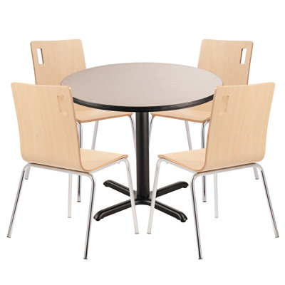 Ensemble 5 pièces de table de salle à manger et de chaises rondes par NPS