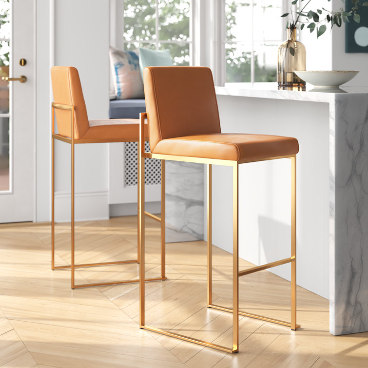 Rakowski Upholstered Counter Stool with Metal Frame