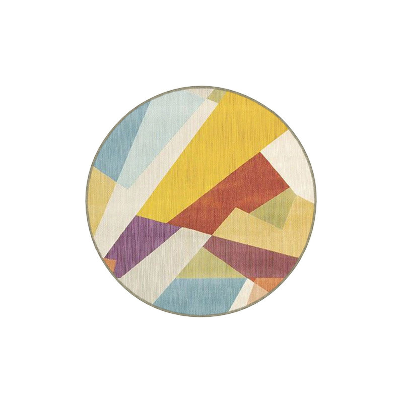 Tapis décoratif multicolore à motif géométrique mixte, Rectangle 3 pi 3 po x 4 pi 11 po