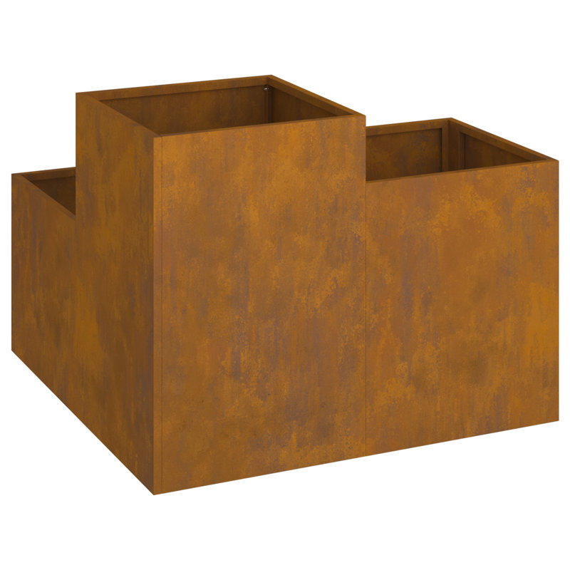 Planter Box, Brown, 60cm H x 80cm W x 80cm D