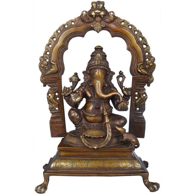 Figurine de temple Ganesha en laiton