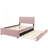 Full Size Velvet Upholstered Platform Bed with Twin Size Trundle-1489196489