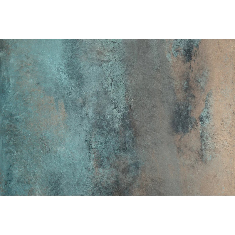 Murale texture béton bleu sarcelle, L 96 po x l 108 po
