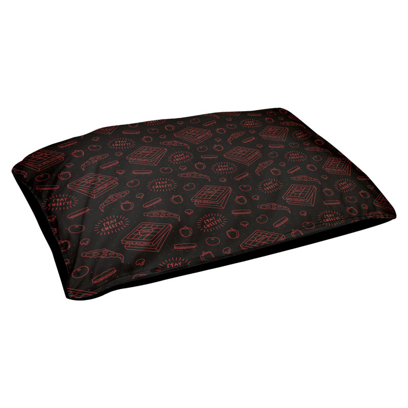 Coussin extérieur pizza Campion, Moyen (L 29,5 po x P19,5 po x H 9,5 po), Noir / Rouge