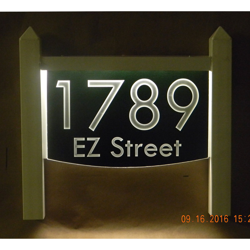 Plaque d'adresse sur 2 lignes pour pelouse, Noir, Oui