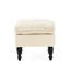 Tissu crème avec capitonnage à boutons délicieux - Tabouret confortable 29,34 po somptueux plateau-coussin pour salon