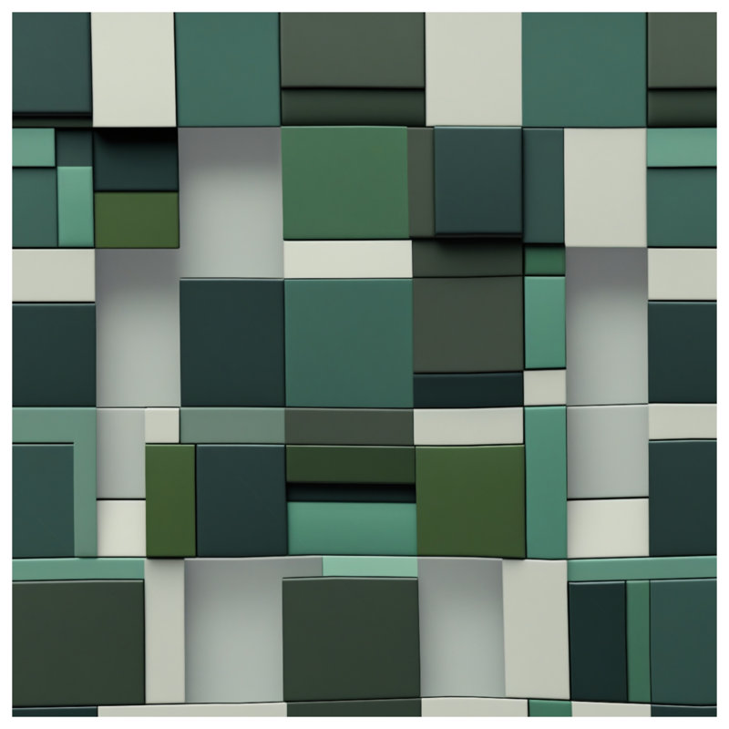 Édredon vert à blocs géométriques, Twin