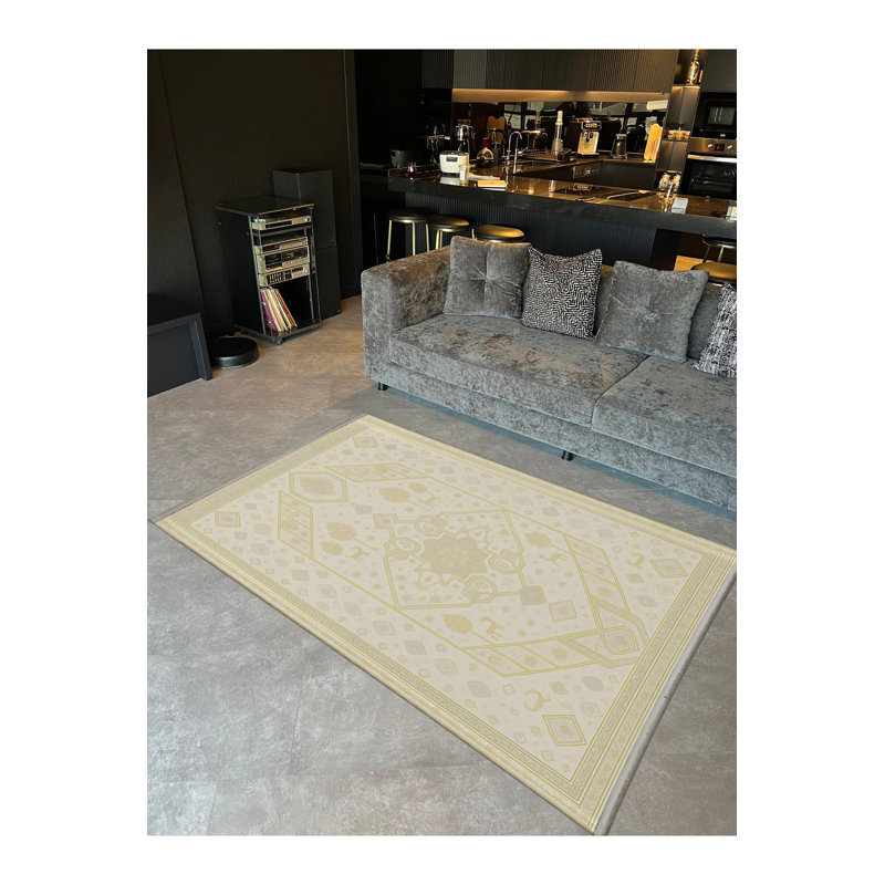 Tapis beige tissé traditionnel Mosso, 2' x 2'11"
