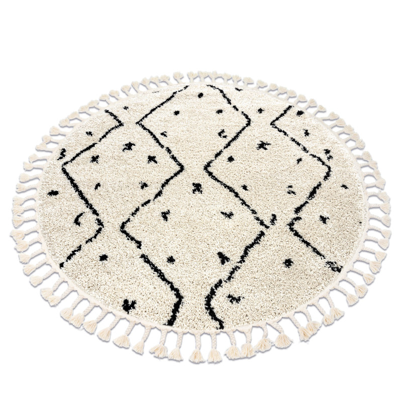 Round Winebrenner Geometric Area Rug, Round 120cm