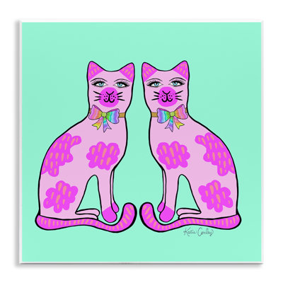 Mirrored Purple Cats Wall Plaque, design by Katie Conley