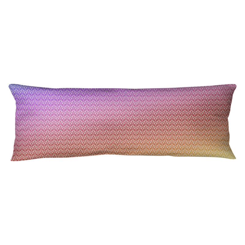 Oreiller de corps art déco à arc-en-ciel Katelyn Elizabeth (avec insert amovible)-molleton moelleux, 20 po x 54 po