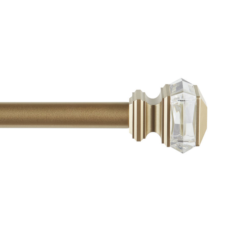 Tringle à rideaux simple réglable en fer de 66 po à 120 po 1 po, Or