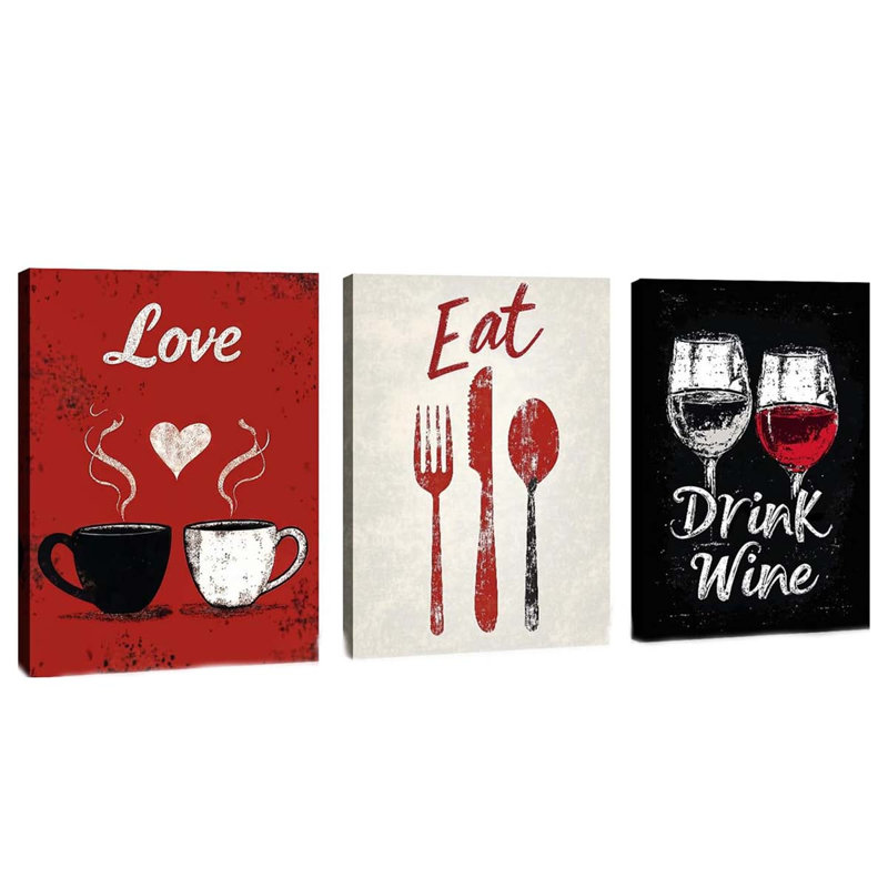 3 Piece Wrapped Canvas Print, 60 cm H x 40 cm W