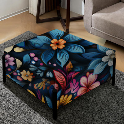 Moroccan Delight Floral Intrigue - Grand repose-pieds carré floral
