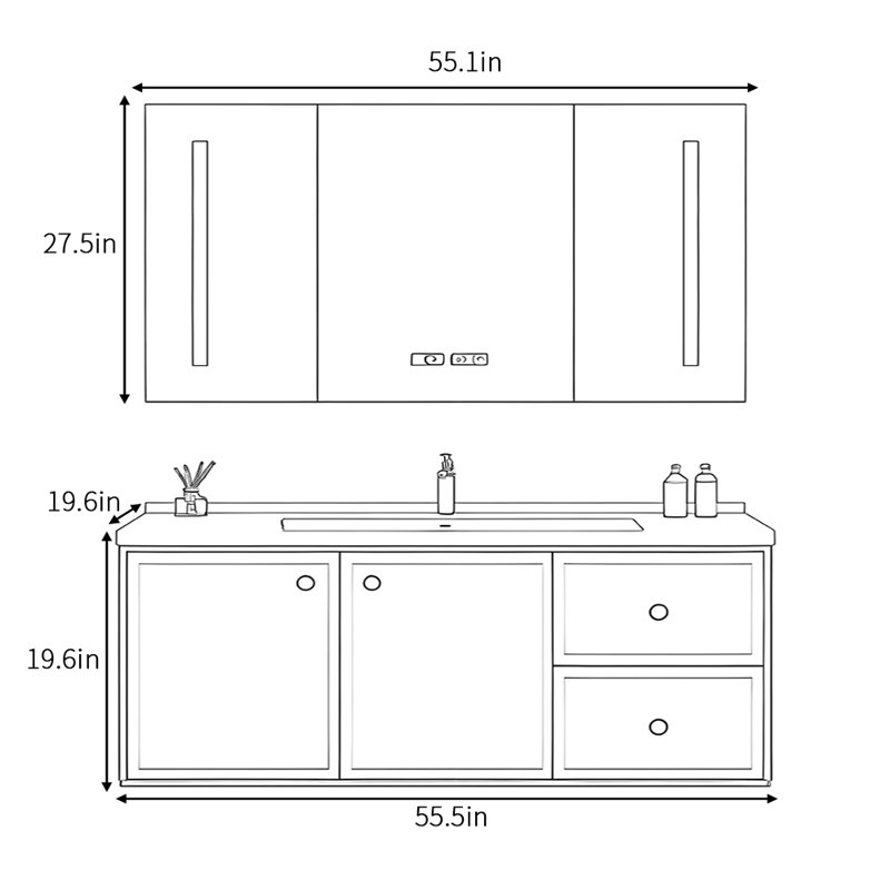 Armoire de salle de bain simple de style rétro