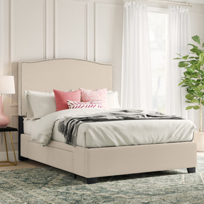 Lit plateforme tapissier avec rangement Romeoville