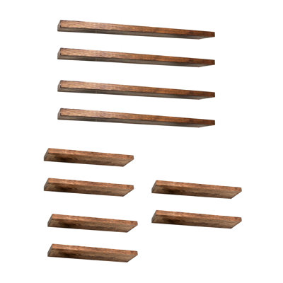 Connie 8 Piece Walnut Floating Shelf