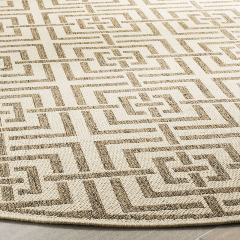 Gowanus Performance Geometric Indoor/Outdoor Area Rug, Round 6'7"