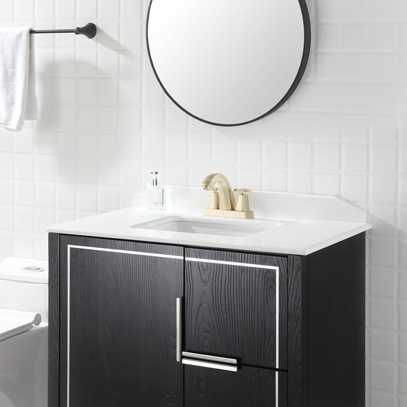 Centerset 2-handle Bathroom Faucet With Drain Assembly, Brushed Gold