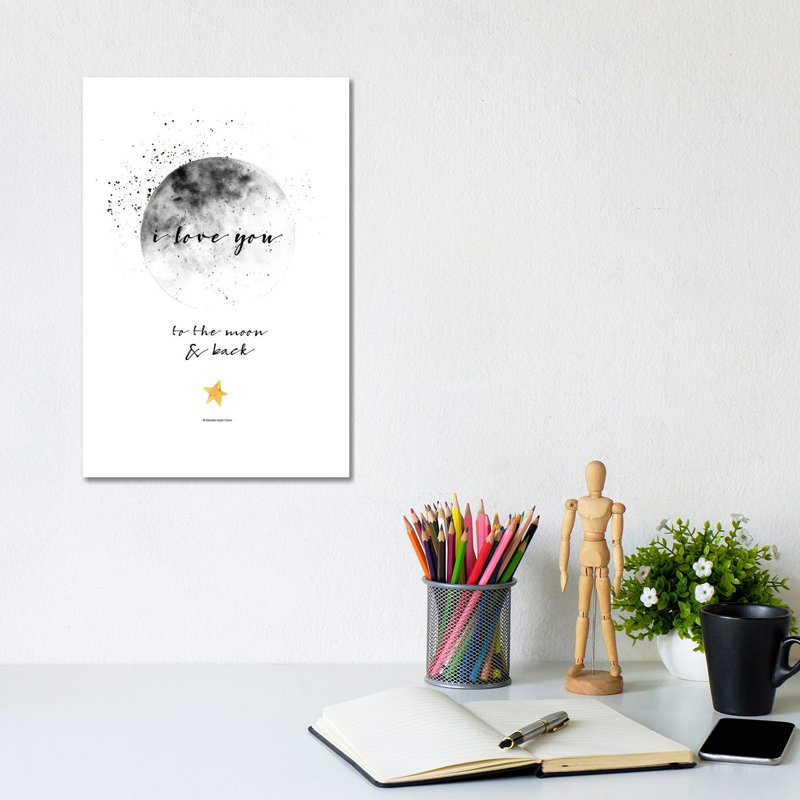 Moon And Back by Mercedes Lopez Charro - Wrapped Canvas Gallery-Wrapped Canvas Giclée, 20.32 cm H x 30.48 cm W
