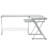 L-Shaped Tempered Glass Top Computer Desk with Pull Out Keyboard Panel