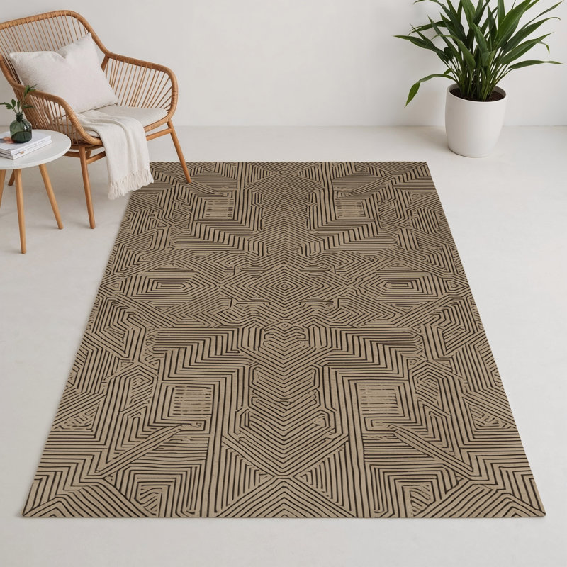 Turkish Gray Indoor and Outdoor Area Rug, Round 5'