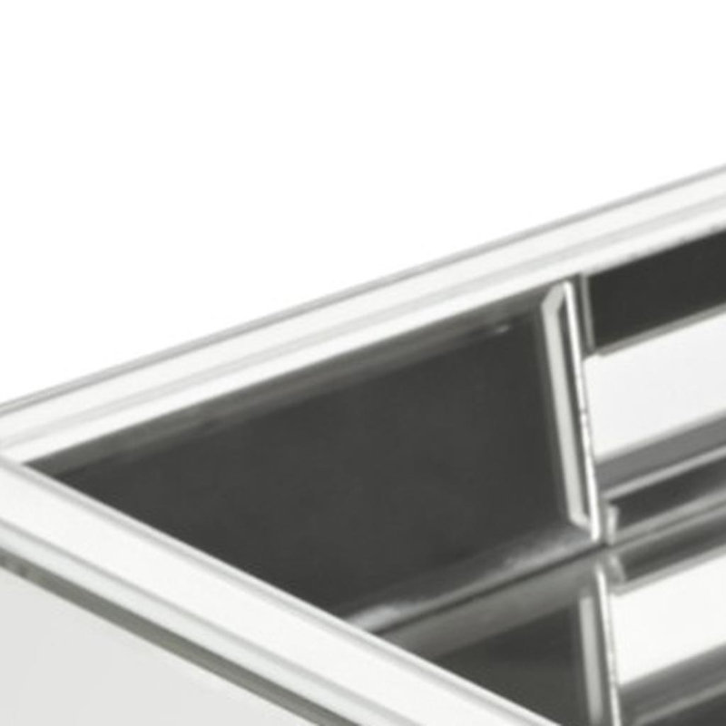 16" Silver Mirrored Glass Serving Tray With Handles